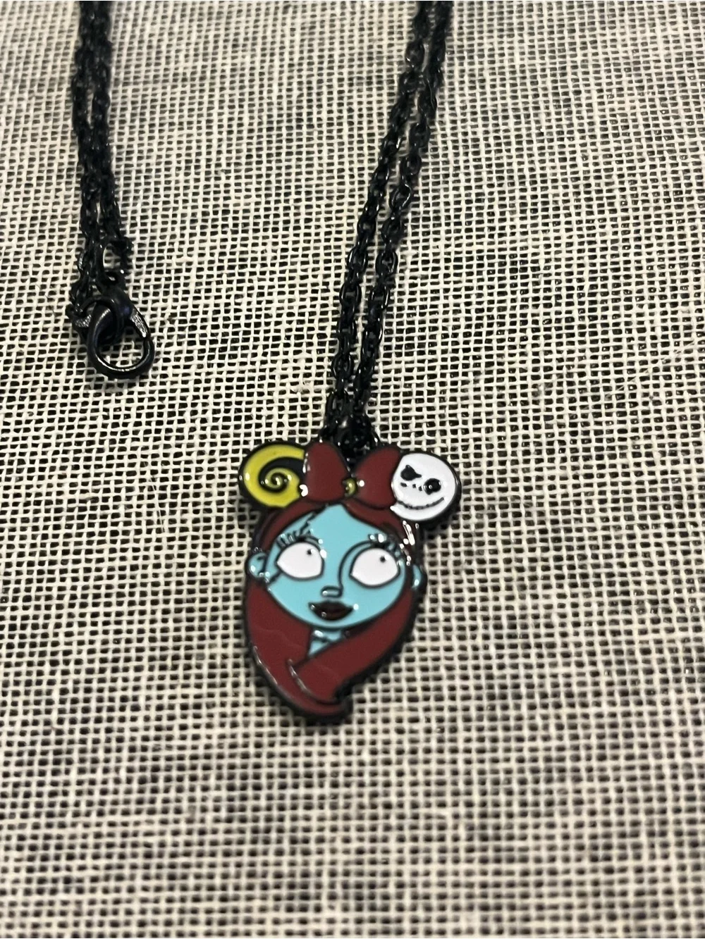 Nightmare Before Christmas Black Chain Necklace with Sally Pendant